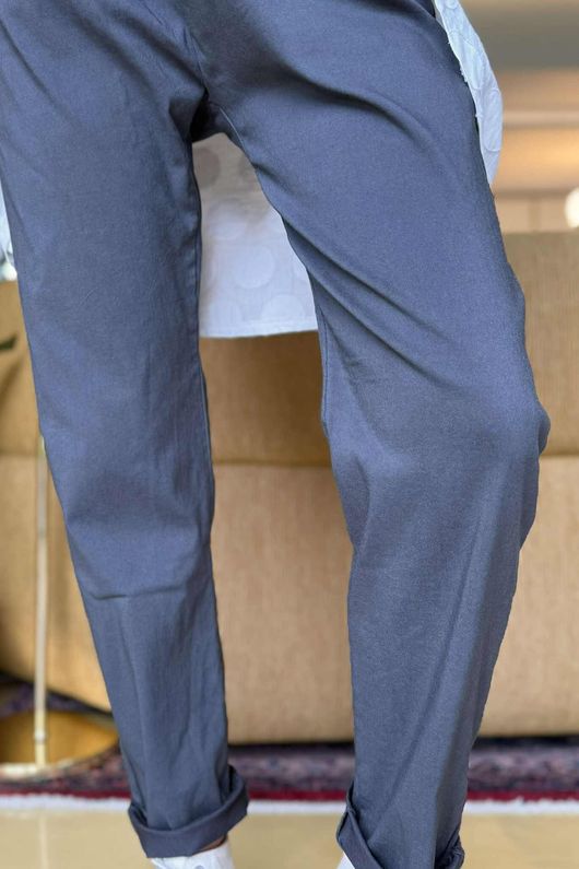 Made in Italy Luxury Smooth Magic Trouser Dark Grey 